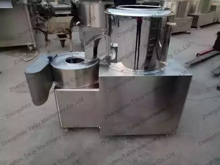 Potato peeling and cutting machine